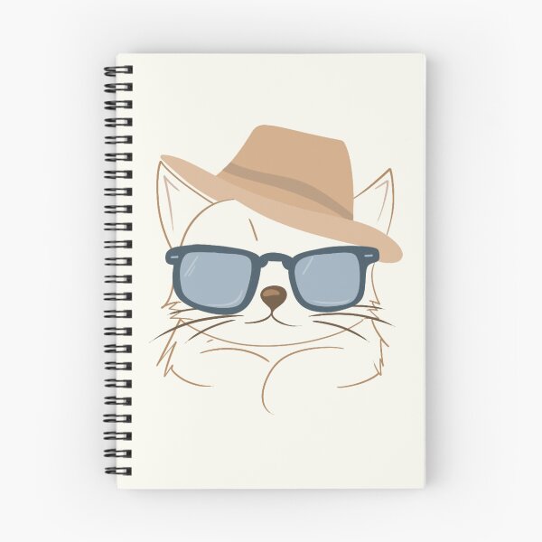 Artikelvorschau, Minimalistische Katzenkunst: Katze mit braunem Hut und blauen Farbtönen entworfen und verkauft von ShutterStudios.