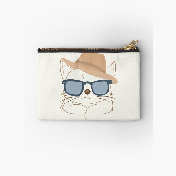 Item preview, Minimalistic Cat Art: Brown Hat Blue Shades Cat designed and sold by ShutterStudios.
