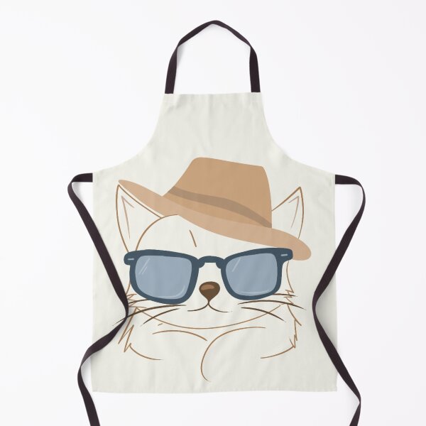 Item preview, Minimalistic Cat Art: Brown Hat Blue Shades Cat designed and sold by ShutterStudios.