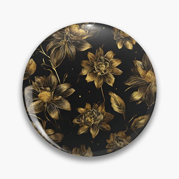 Item preview, Amazing golden flowers on black background  designed and sold by Vilemo.