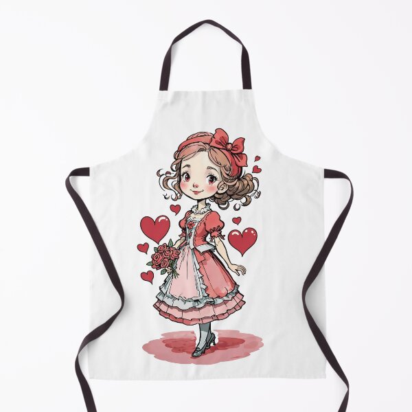 Item preview, Pretty girl with red roses Valentines day designed and sold by KawaiiLlamaShop.