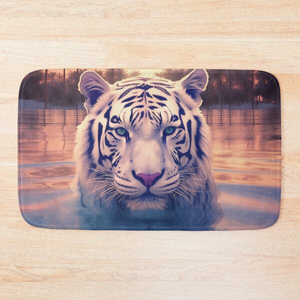 Item preview, Tranquil Dusk | White Tiger Amidst Sunset Serenity designed and sold by FairX.