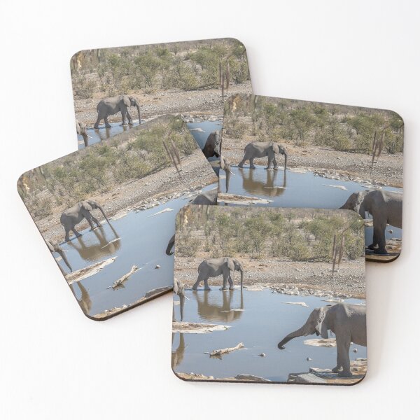 Item preview, Namibia. Etosha National Park. Three Elephants at the Waterhole.  designed and sold by vadim19.