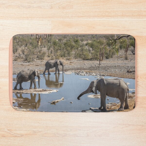 Item preview, Namibia. Etosha National Park. Three Elephants at the Waterhole.  designed and sold by vadim19.