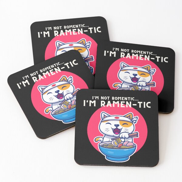 Item preview, i'm not romantic, i'm ramen-tic - Cute Cat Eating Ramen designed and sold by Cyrensea.