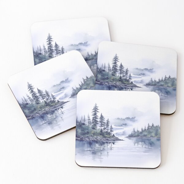 Item preview, Misty Islands in the Fog Watercolor designed and sold by Tara Neal.