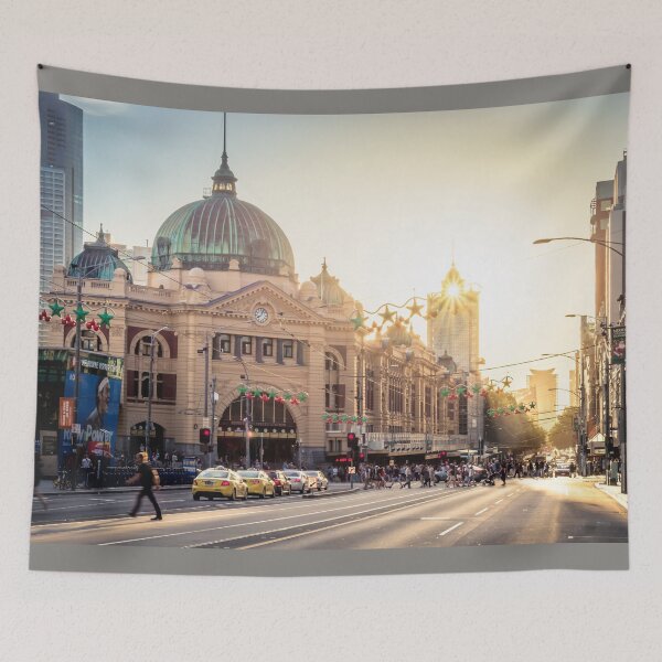 Item preview, Melbourne's Flinders St Station at Sunset designed and sold by LukeDavidPhoto.
