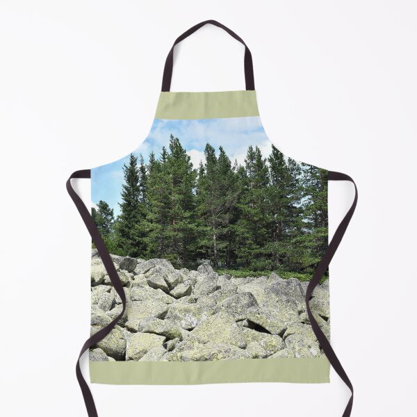 Item preview, Meadow with boulders and coniferous trees in the mountain designed and sold by mariya-ivanova.