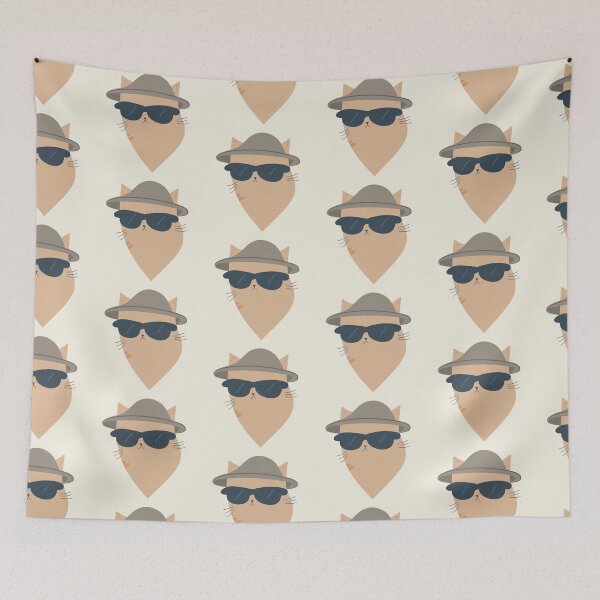 Artikelvorschau, Modernes Katzendesign: Braun/Orange Katze mit stilvollem Hut und Sonnenbrille entworfen und verkauft von ShutterStudios.