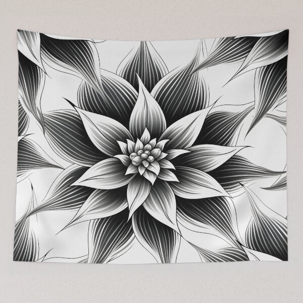 Item preview, Black and white Agave plant print designed and sold by dcrc.