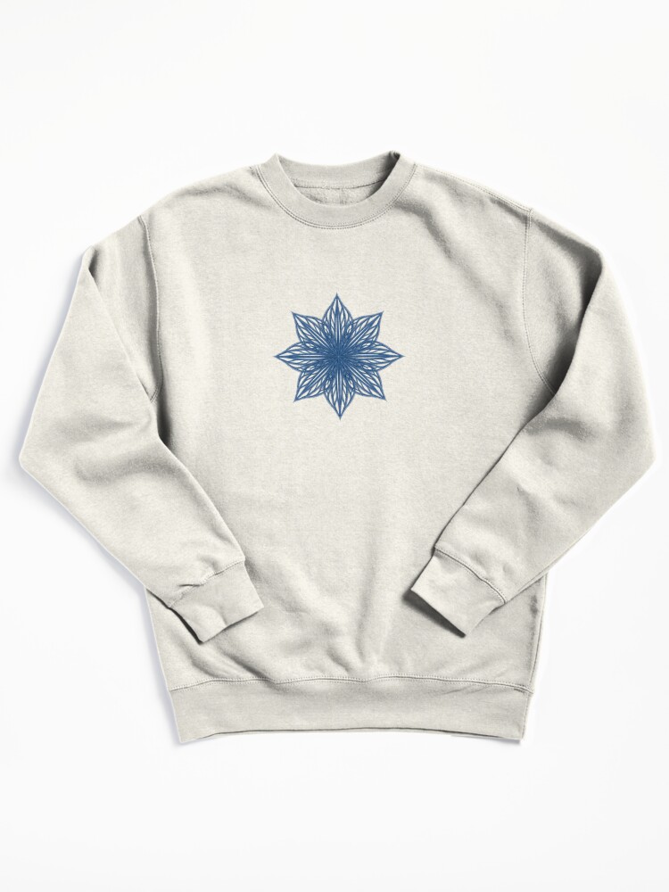 Thumbnail 2 of 7, Pullover Sweatshirt, Snowflake "Midnight Blue" designed and sold by Cherevan.