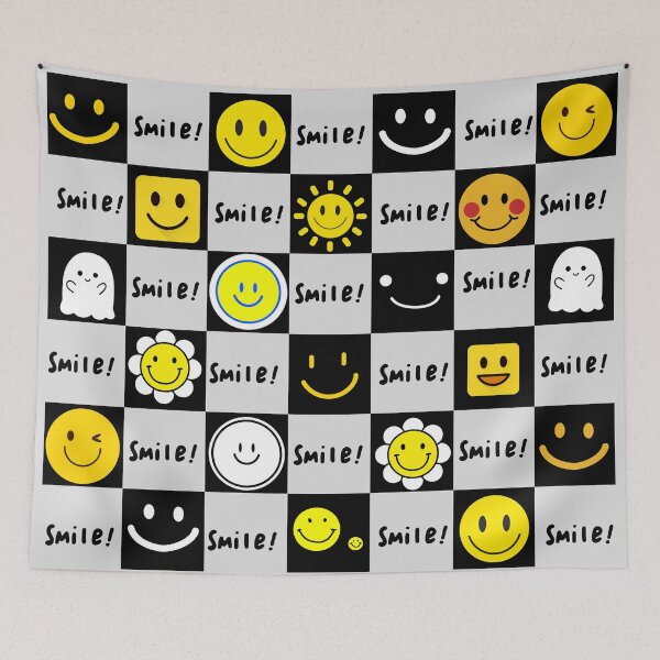 Item preview, smile face, check pattern designed and sold by zzzozzo.