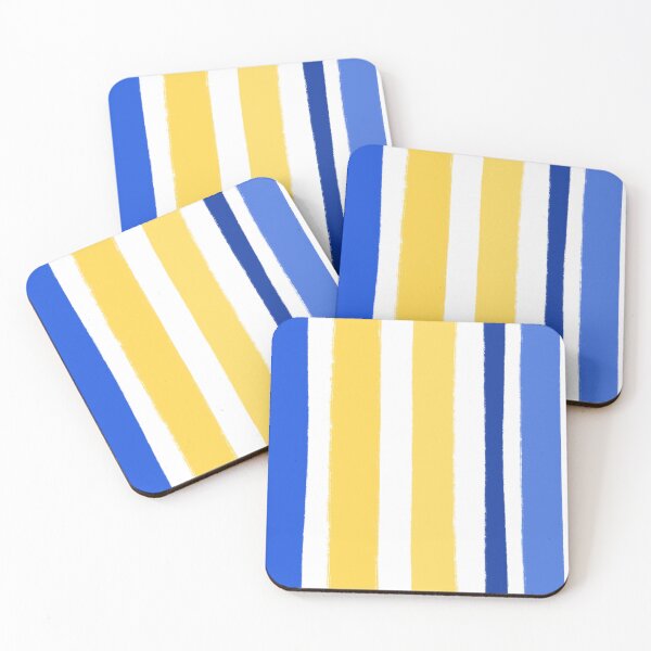 Item preview, Bright Blue and Yellow Stripes Freehand designed and sold by OneThreeSix.