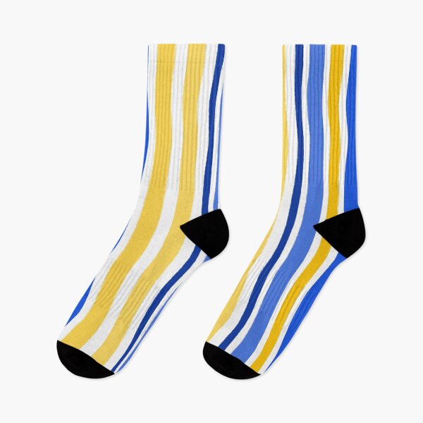 Item preview, Bright Blue and Yellow Stripes Freehand designed and sold by OneThreeSix.