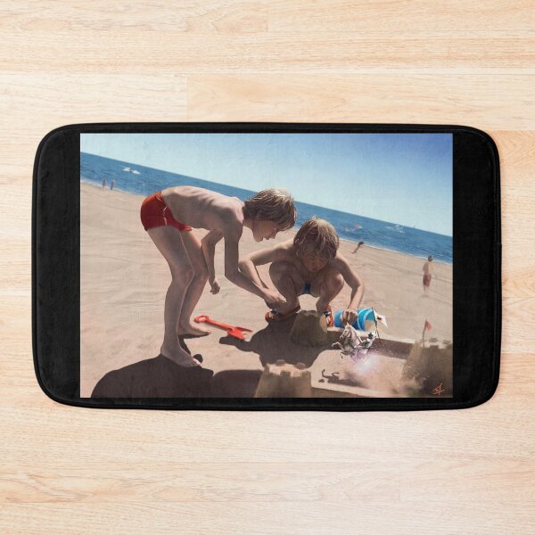 Item preview, Two children on the beach build a sandcastle designed and sold by Christophe Moussu.