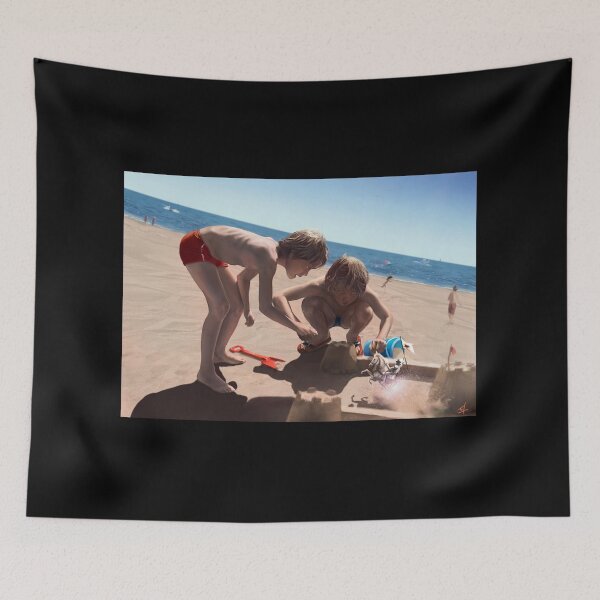 Item preview, Two children on the beach build a sandcastle designed and sold by Christophe Moussu.