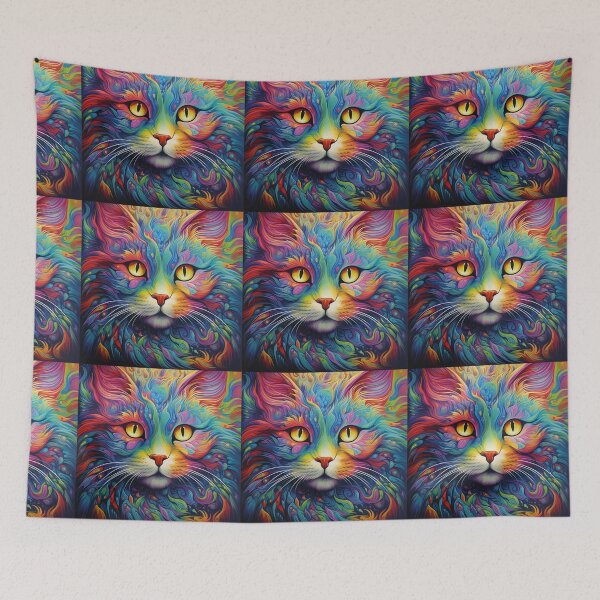 Item preview,  Louis Wain Schizophrenia Cat Painting For Cat Lovers designed and sold by Petsthetic.