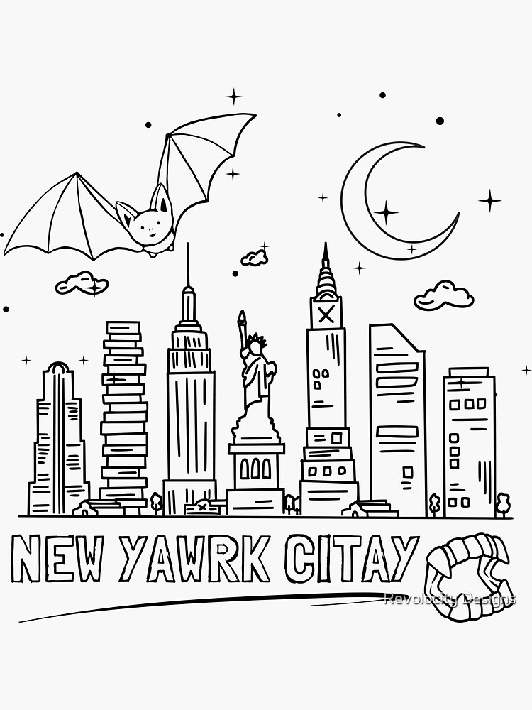 Aperçu 3 sur 3. Sticker avec l'œuvre New York (version de Lazlo) - Ce que nous faisons dans l'ombre créée et vendue par Epicbcky1989.
