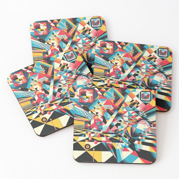 Item preview, Chaotic Colorful Optical Illusion Figures Triangles Squares in Anime/Manga detailed cartoon style designed and sold by Sp3ctrumOfColor.