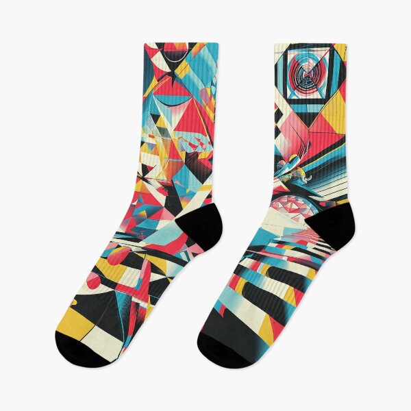 Item preview, Chaotic Colorful Optical Illusion Figures Triangles Squares in Anime/Manga detailed cartoon style designed and sold by Sp3ctrumOfColor.