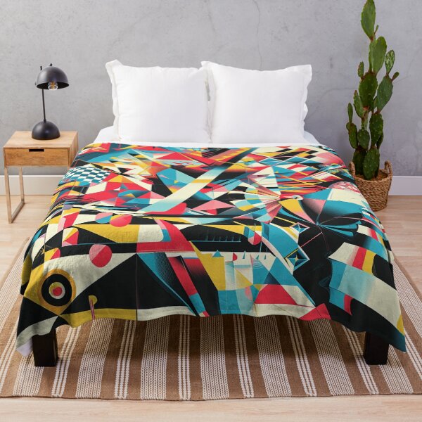 Item preview, Chaotic Colorful Optical Illusion Figures Triangles Squares in Anime/Manga detailed cartoon style designed and sold by Sp3ctrumOfColor.