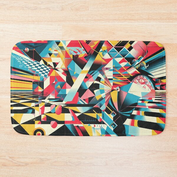 Item preview, Chaotic Colorful Optical Illusion Figures Triangles Squares in Anime/Manga detailed cartoon style designed and sold by Sp3ctrumOfColor.