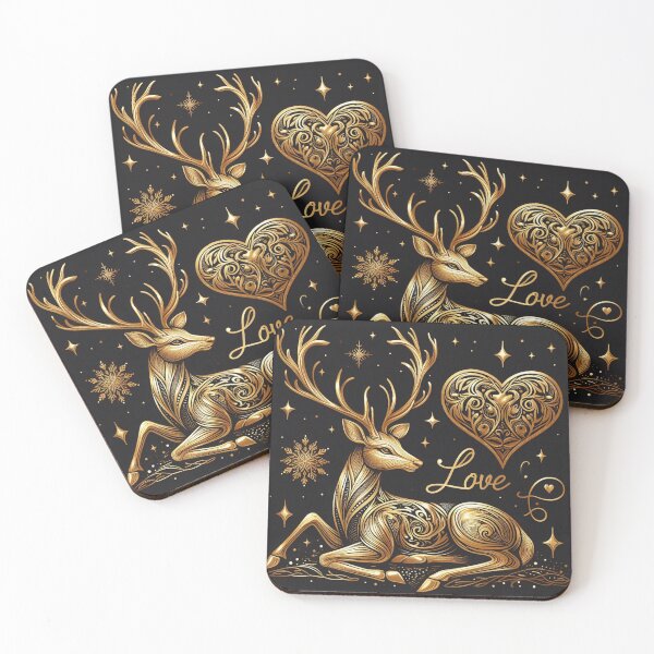 Item preview, golden deer designed and sold by Greydate.