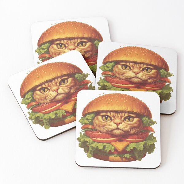 Item preview, Burger cat design designed and sold by RaveAnimals.