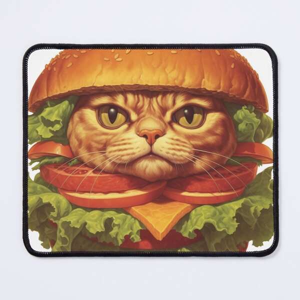 Item preview, Burger cat design designed and sold by RaveAnimals.