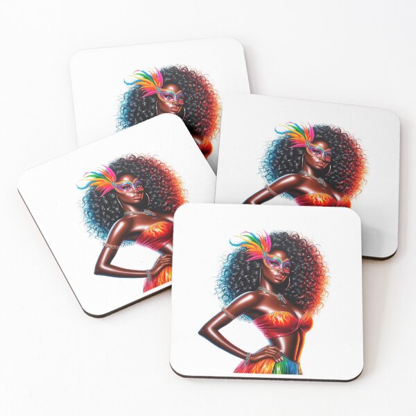 Item preview, Mardi Gras Black Girl, Carnival Girl, Afro American Girl, Mardi Gras Parade, Mardi Gras Party. designed and sold by gabrielakrall.