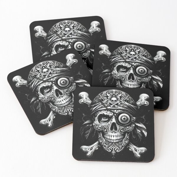 Item preview,  Intricate skull art with detailed, monochromatic designs. designed and sold by ArtComixHaven.
