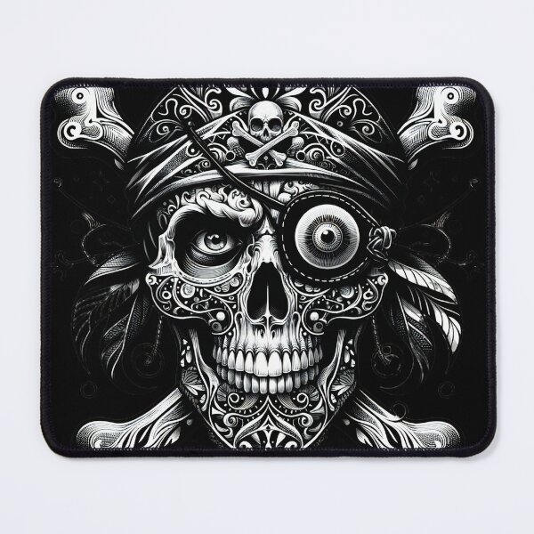 Item preview,  Intricate skull art with detailed, monochromatic designs. designed and sold by ArtComixHaven.