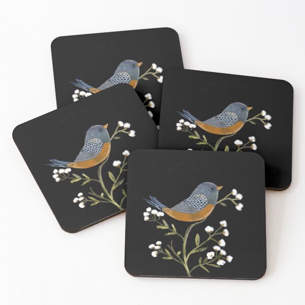 Item preview, Bird in bush with white flowers. designed and sold by Sheila McDowell Design.