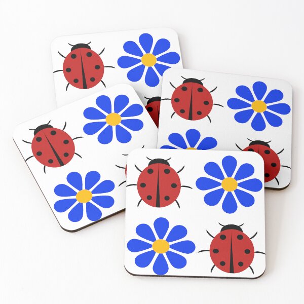 Item preview, Ladybugs and flowers designed and sold by SaichaDesign.
