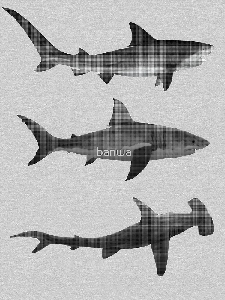 Tiger Shark Great White Shark & Hammerhead Shark Essential T-Shirt for  Sale by banwa