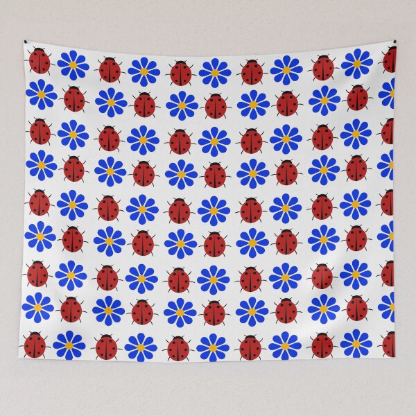 Item preview, Ladybugs and flowers designed and sold by SaichaDesign.