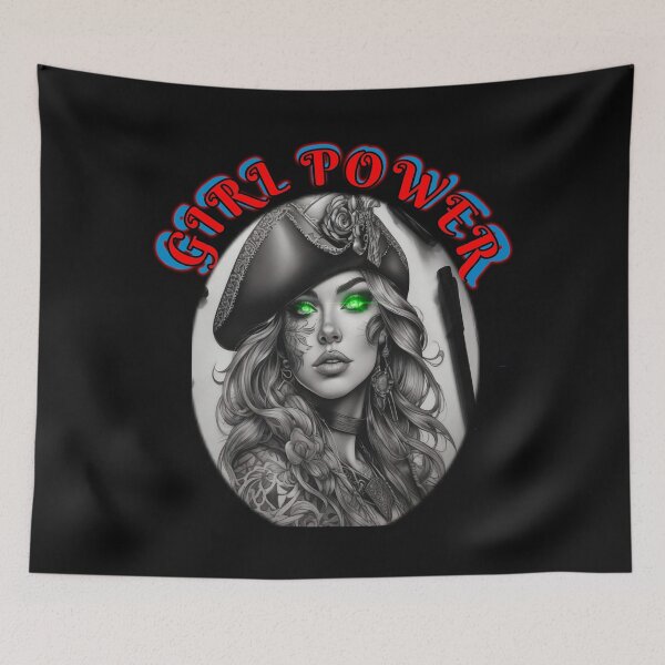 Item preview, Girl power, green sparkling eyed pirate queen,a strong woman in a man’s world, a galantine designed and sold by sailorsam1805.