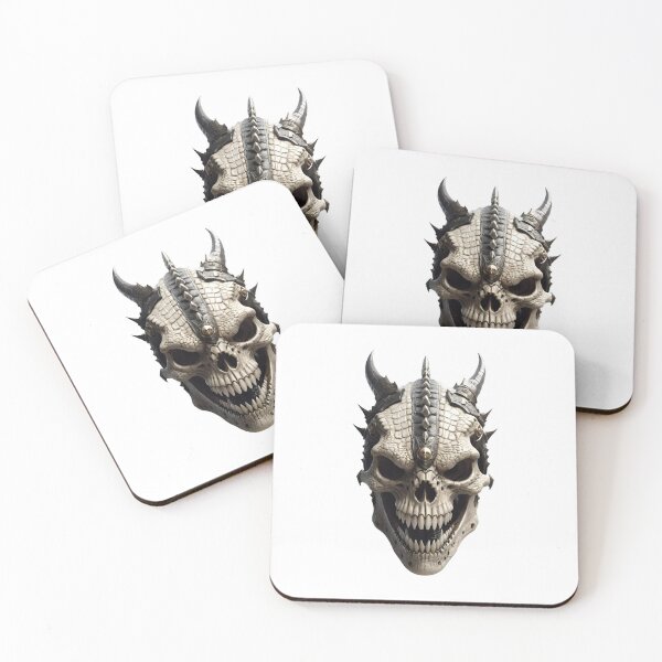 Item preview, White reptilian warrior skull designed and sold by MadinaFatt.
