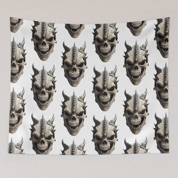 Item preview, White reptilian warrior skull designed and sold by MadinaFatt.