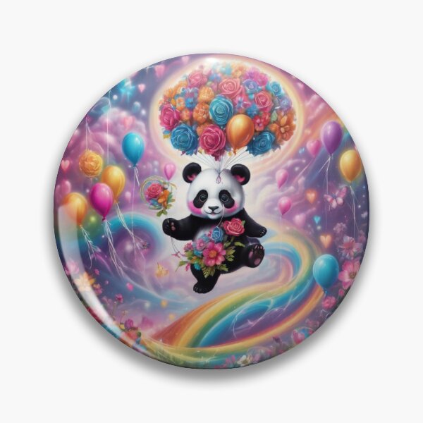 Item preview, Cute Panda Loves Beautiful Flowers  And Balloons  designed and sold by BotunPeony.
