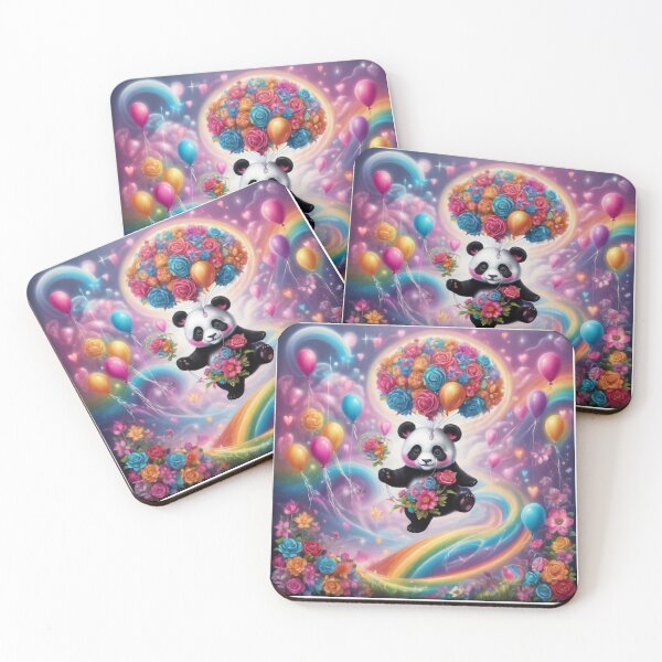 Item preview, Cute Panda Loves Beautiful Flowers  And Balloons  designed and sold by BotunPeony.