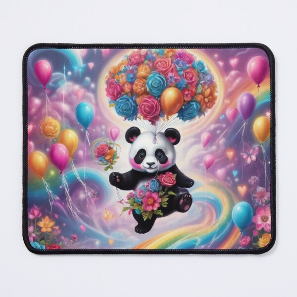 Item preview, Cute Panda Loves Beautiful Flowers And Balloons designed and sold by BotunPeony.