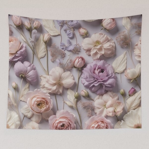 Item preview, Dried Flowers Art- Purple, Peach and Cream designed and sold by Witsprings.