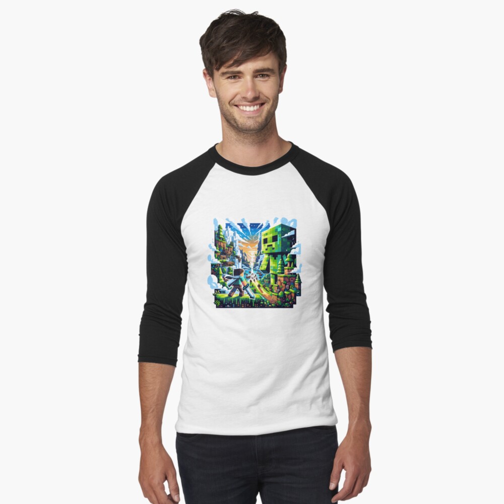 Item preview, T-shirt baseball manches ¾ designed and sold by pixelpopplanet.
