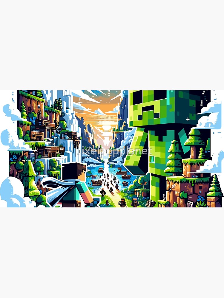 Aperçu 5 sur 5. Tapis de souris avec l'œuvre Pixel Adventure Quest : conception de joueur épique créée et vendue par pixelpopplanet.