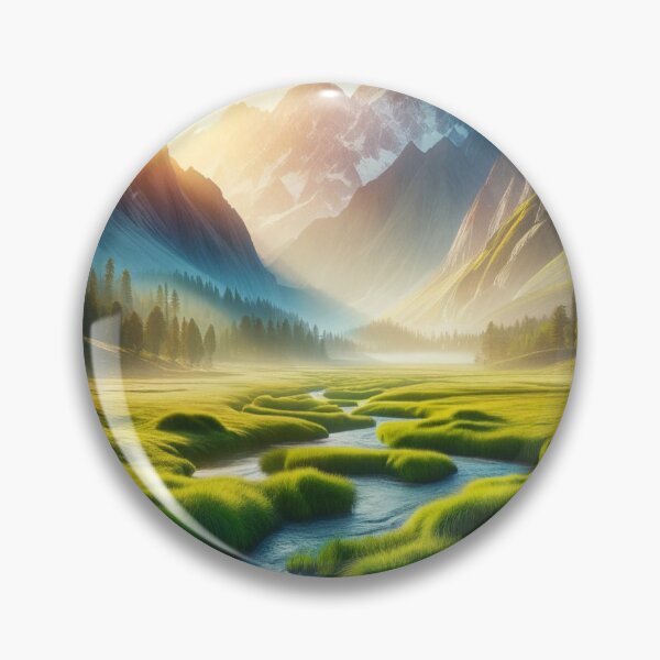 Item preview, Dawn in the Mountain Valley- Nature designed and sold by SheetalMourya.