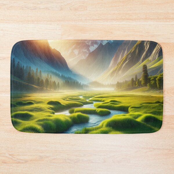 Item preview, Dawn in the Mountain Valley- Nature designed and sold by SheetalMourya.
