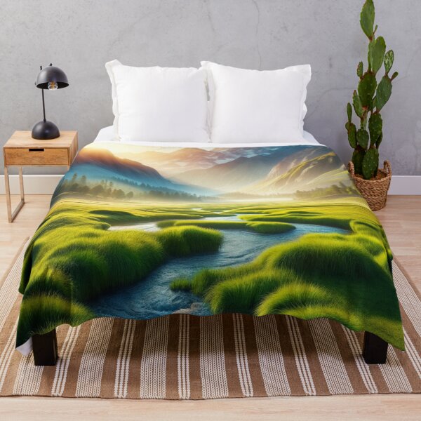 Item preview, Dawn in the Mountain Valley- Nature designed and sold by SheetalMourya.