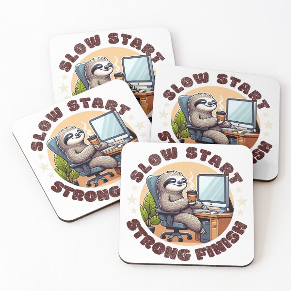 Item preview, Sloth Coffee Time - Slow Start Strong Finish designed and sold by digital-savant.