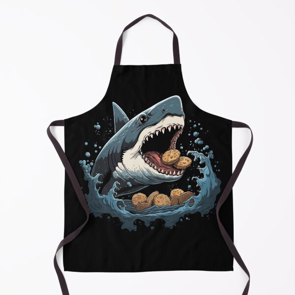 Item preview, Angry shark eating cookies funny shark designed and sold by Szkicerka.